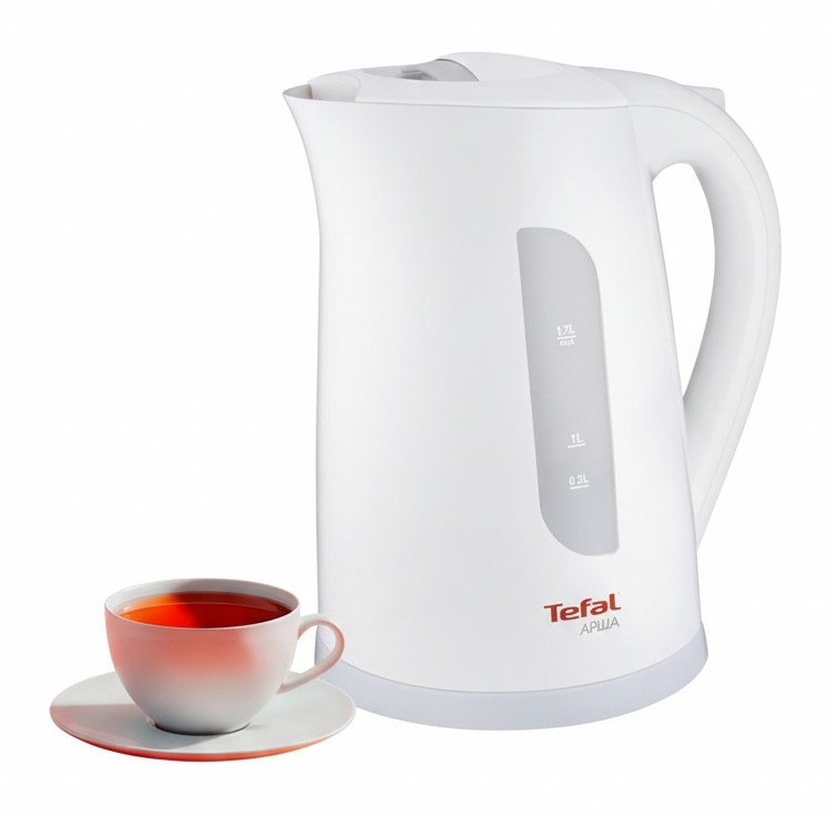 Tefal Aqua KO270130: широкий носик и минималистичный белый корпус