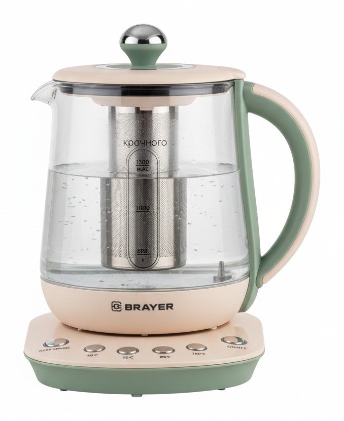 BRAYER BR1015: стеклянный чайник с функцией заваривания
