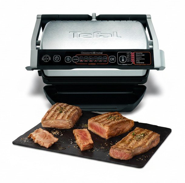 Tefal Optigrill+ Initial GC706D34: умный гриль с датчиком толщины
