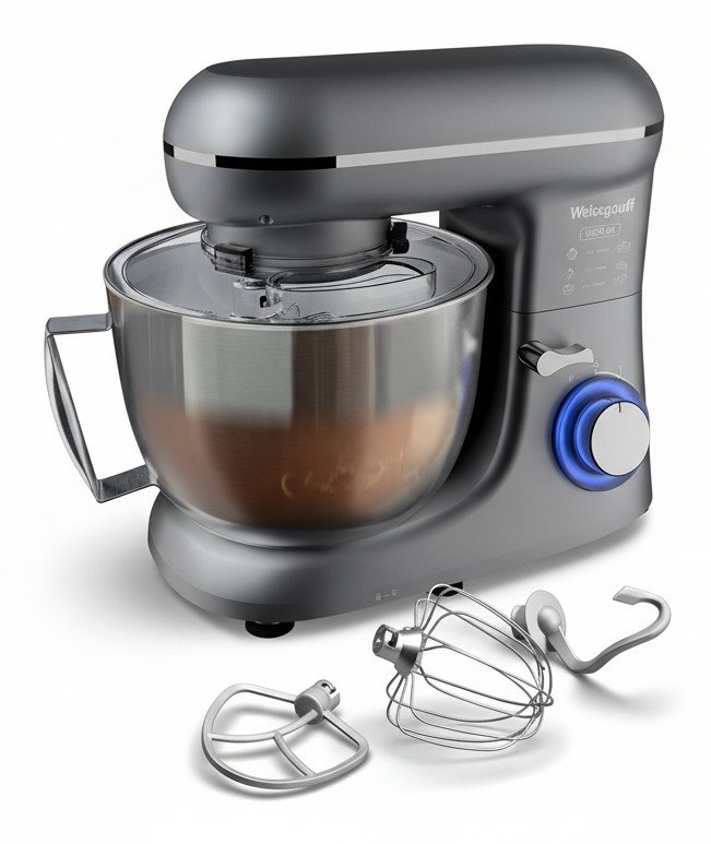 Weissgauff WSM 132 PMT Prime Chef: недорогой тестомес с металлическими насадками