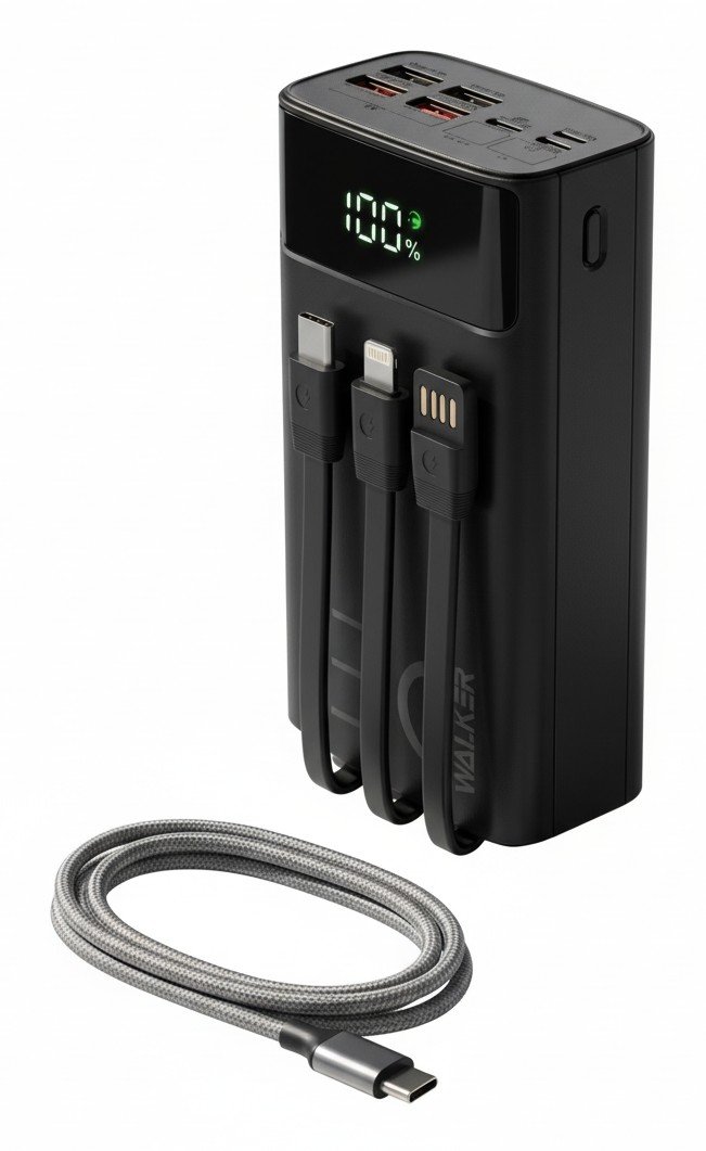 WALKER PRO WB-635 30000 мАч: три встроенных кабеля и семь устройств сразу