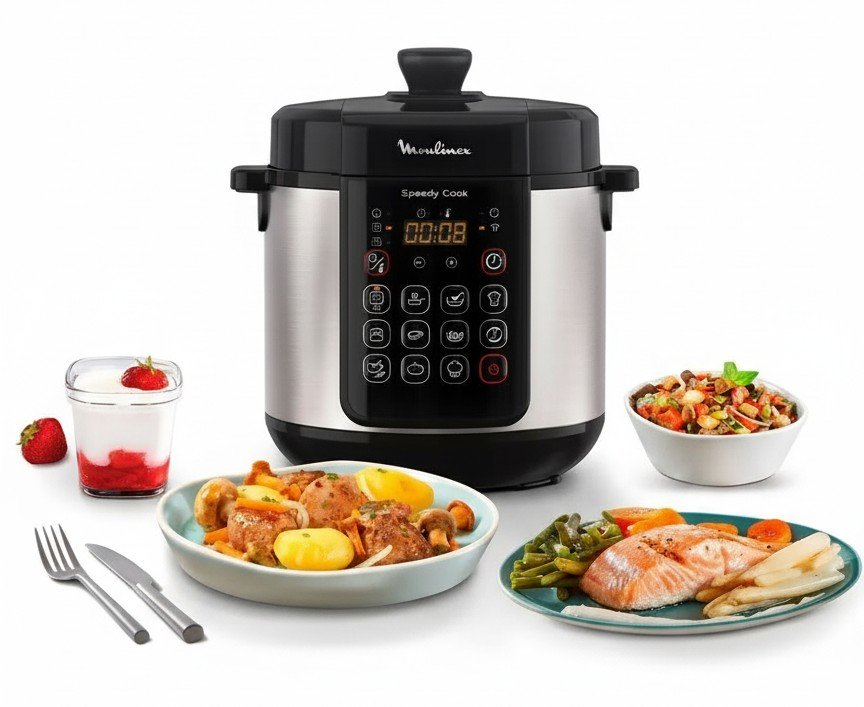 Moulinex Speedy Cook CE222D32: керамическая чаша и 9 систем защиты