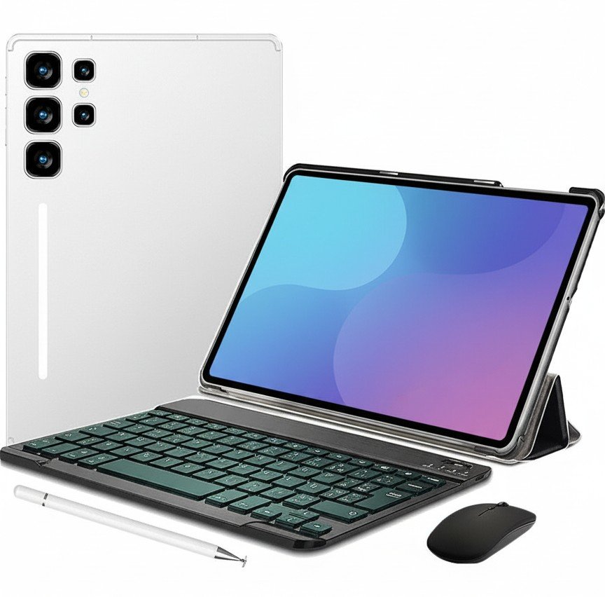 Pad10Pro 11.6: игровой планшет с кожаным чехлом и русской клавиатурой