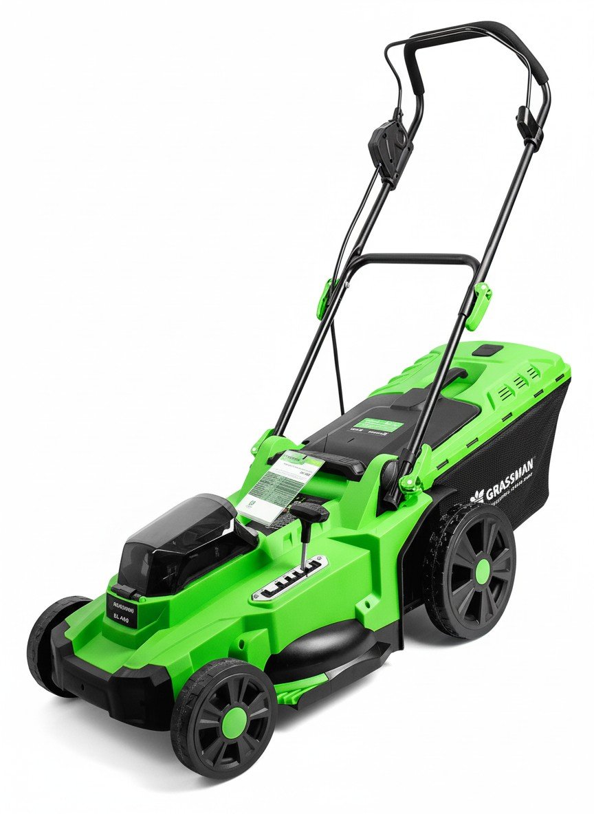 GRASSMAN BL-440: аккумуляторная косилка с двумя батареями в комплекте
