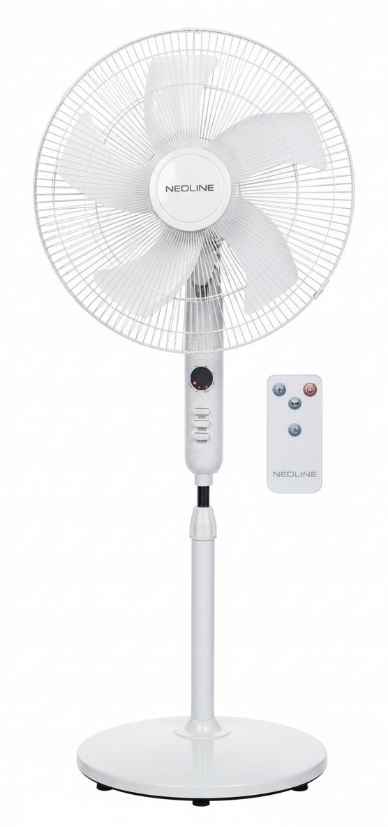 NEOLINE CHILL NF-102W: белая стойка с пультом и пятью лопастями