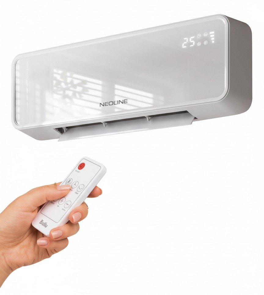 NEOLINE NFH/CW-7520W: настенный тепловентилятор с пультом и таймером